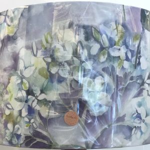 Lampshade, floral design in purple and lilac tones