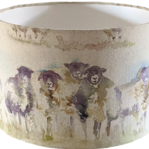 Lampshade, sheep against natural background