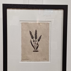 Framed lino cut print of Lavender