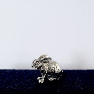 Hare With Ears Down in Solid Silver