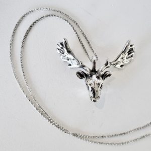 Fallow Deer necklace in Solid Silver - Hallmarked