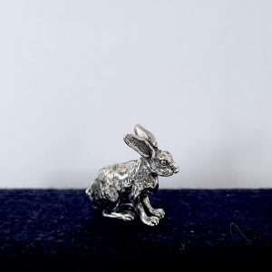 Hare With Ears Up in Solid Silver