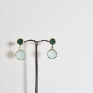 Green Onyx & Chalcedony Earrings