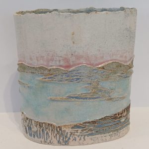 Beautiful abstract landscape vessel